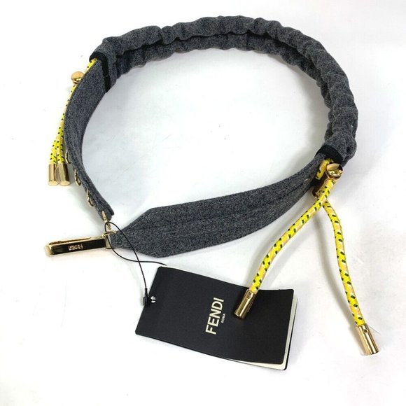 UNUSED FENDI 8C0627 Strap you knit Shoulder strap felt gray/yellow - Picture 1 of 10